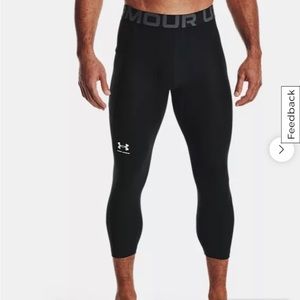 NEW Men’s Under Armour Heatgear size Small Compression 3/4 Leggings in Black